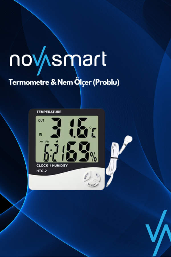 HTc2- termometre,sicaklik,nem, saat