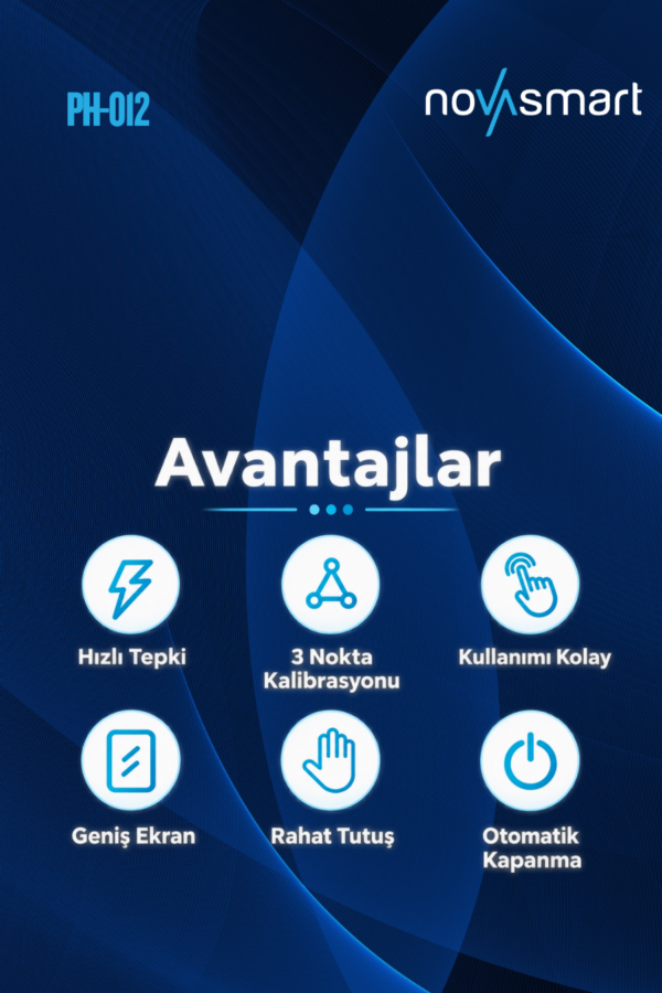 Novasmart PH-012 Yarı Katı ve Sıvı Numuneler Için Dijital Ph Metre - Görsel 6