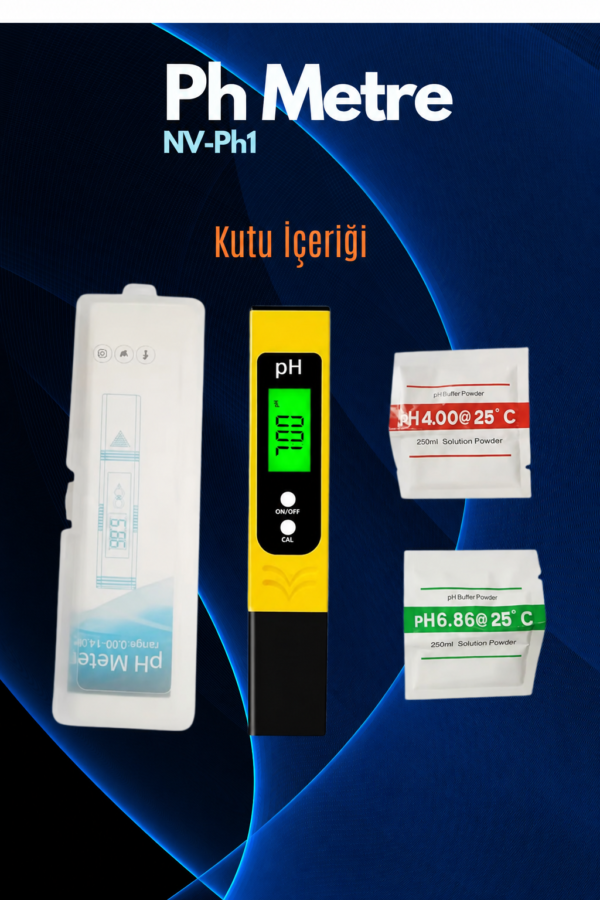 NOVASMART Dijital Ph Metre 0-14 Ph Yüksek Hassasiyetli Su Test Cihazı, Akvaryum,havuz ve Su Arıtma Için (LEDli) - Görsel 4