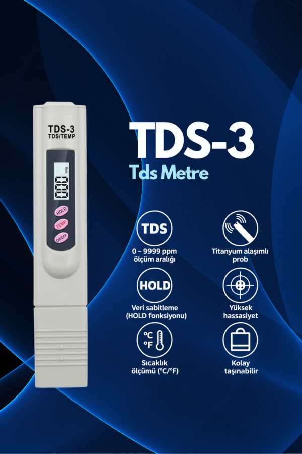 Novasmart Tds-3 Dijital Su Kalitesi Ölçüm Cihazı – Tds ve Sıcaklık Ölçer - Görsel 2