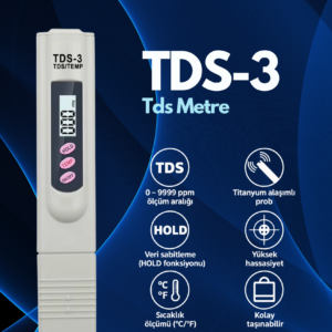 Novasmart Tds-3 Dijital Su Kalitesi Ölçüm Cihazı – Tds ve Sıcaklık Ölçer