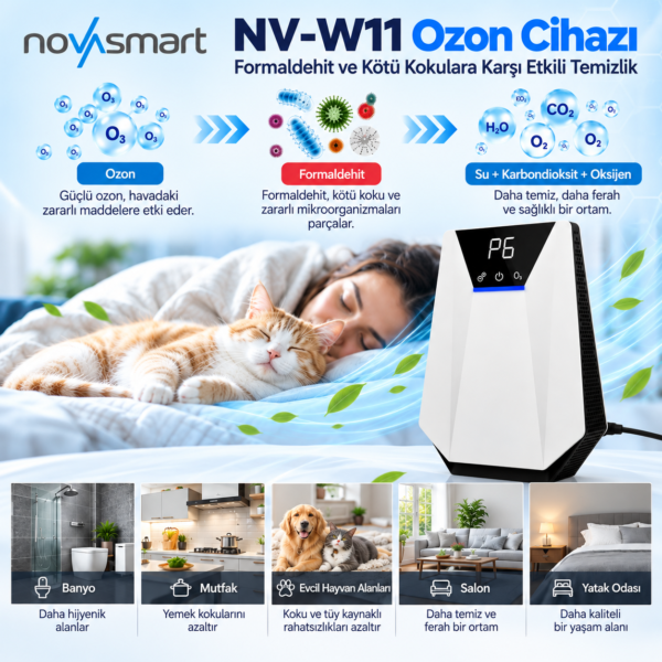 Novasmart NV-W11 Ozon & Negatif İyon Cihazı - Görsel 8